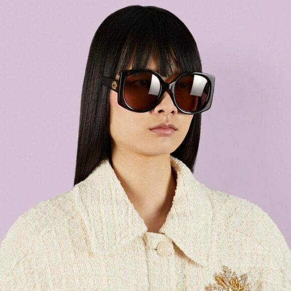 NEW Gucci GG1257S 003 Havana Gradient Red Butterfly Oversized Women Sunglasses - Picture 13 of 13